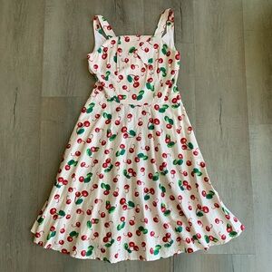 Unique Vintage Cherry Dress altered XL to fit Med- Large.